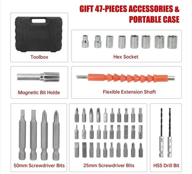 Surubelnita electrica multifunctionala insurubat gaurit lithium USB c 49 ron