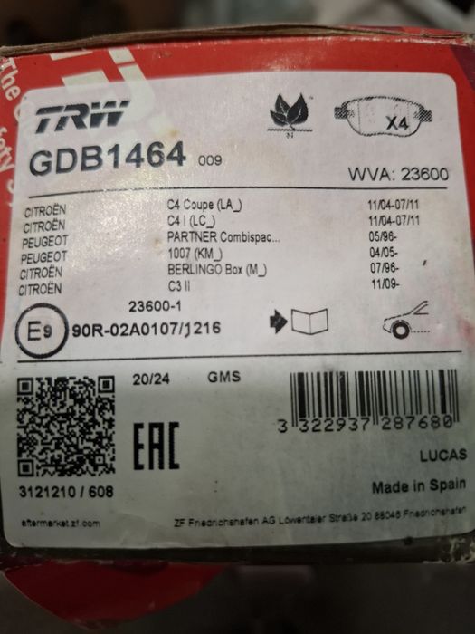 Placute frana Fata TRW