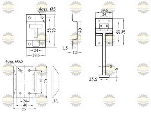 Фиксатор двери Т-образный