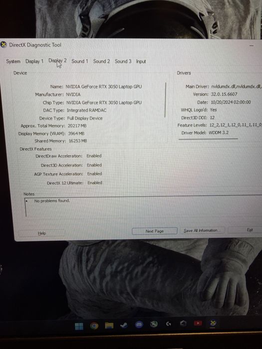 Laptop de gaming Asus TUF F15  i5 11400H RTX 3050 32GB ram