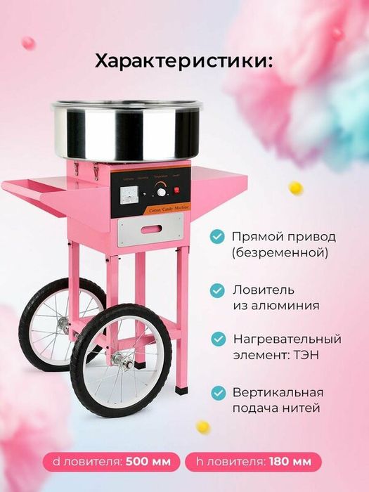 Аппарат сладкой ваты, попкорн, paxta aparat