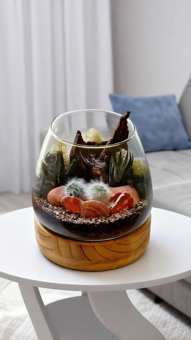 Суккуленты, флорариумы, композиции