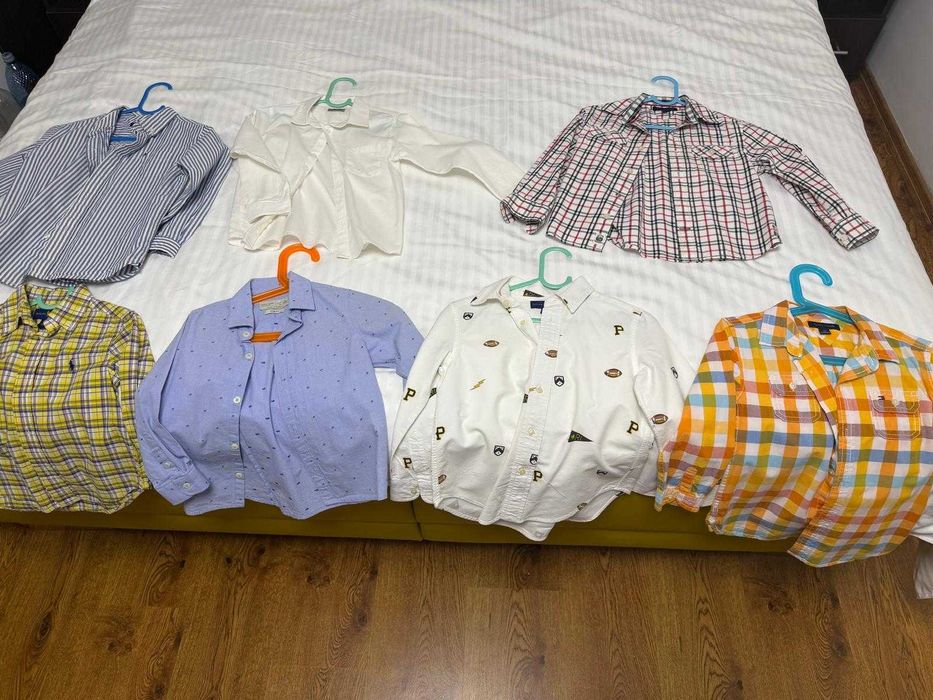Lot 6 cămăși băieți – Ralph Lauren, Tommy Hilfiger, Zara 250 lei lotul