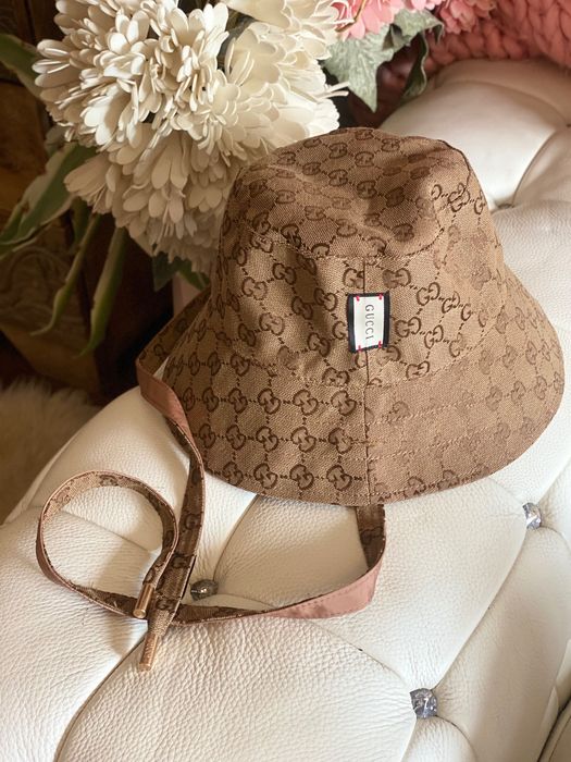 Gucci Reversible GG Monogram Brown Bucket Hat