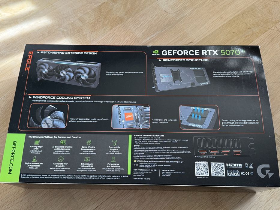 Placa video Gigabyte Geforce RTX 5070ti EAGLE OC, 16 Gb GDDR7, 256-bit