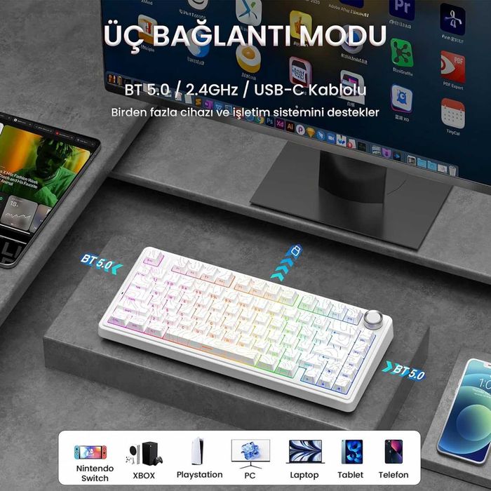 Механична клавиатура AULA F75 RGB Wireless