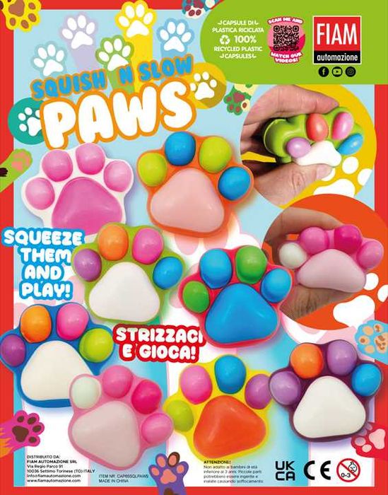 65мм капсули с играчки "Squish'n Slow Paws" - 0,56 €