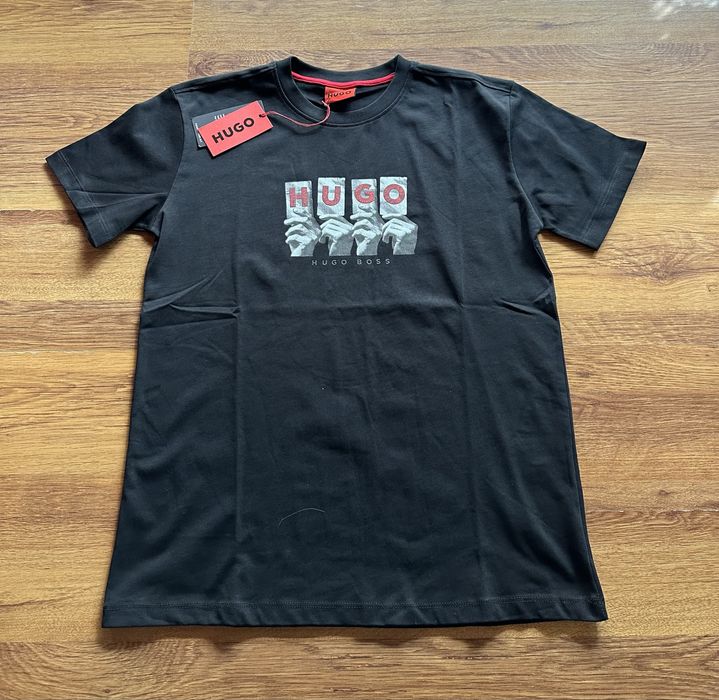 Мъжка,памучна,черна тениска HUGO Boss