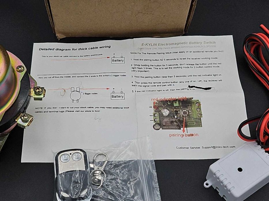 E-KYLIN 12V 100A / 1000A – Дистанционен прекъсвач за акумулатор, защита против кражба