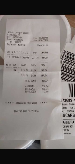 RESOURCE PROTEIN suport nutritional gust neutru   Spania