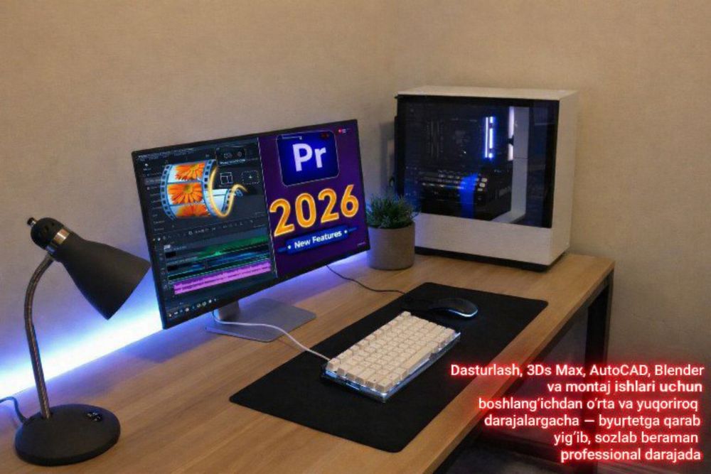 Dasturlash, 3D, Montaj va Dizayn uchun PC yig‘ib beraman