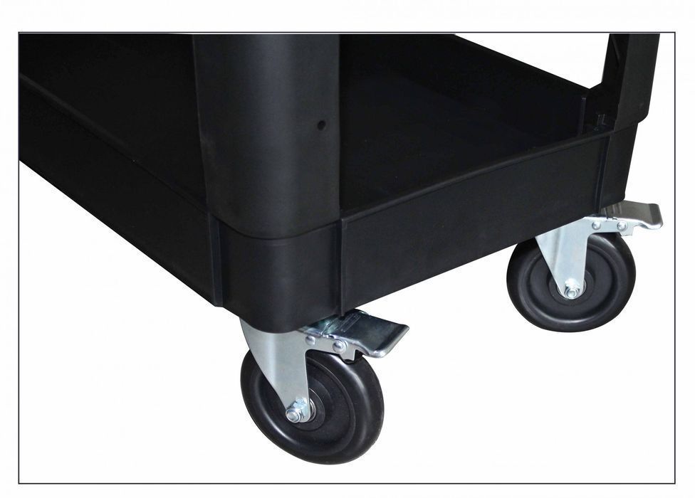 Carucior mobil pentru scule, plastic rezistent, 3 rafturi, 250 kg, cu