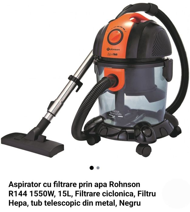 Aspirator cu filtrare prin apa Rohnson R144 1550W, 15L, Filtrare ciclo
