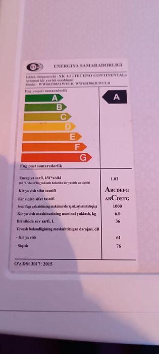Samsung kir yuvish mashinasi 6 kg