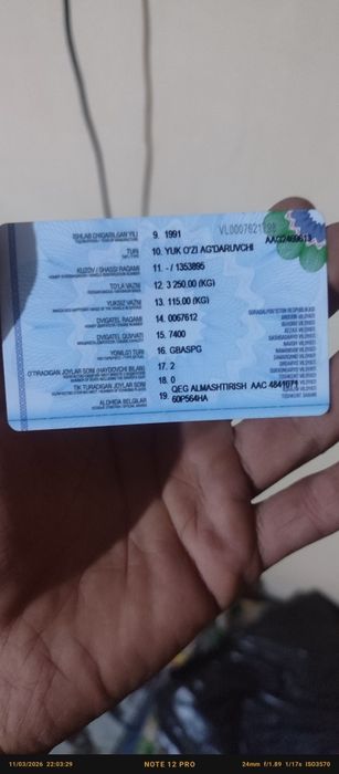 Yurib turgan moshina rama butun mator yaxshi dokumnetda muammo yoq