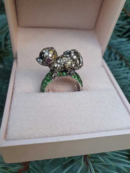 Inel Sillam cu Diamante 2.87 ct,tsavanite,safire roz