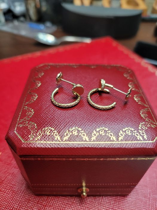 Обеци Cartier Juste un Clou с диаманти розово злато