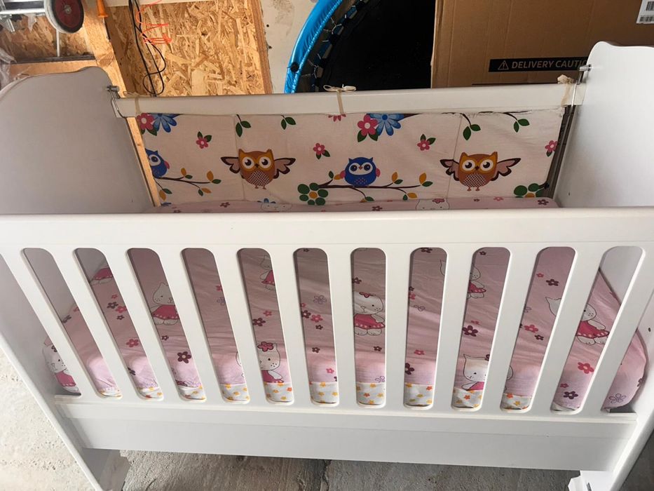 Patut bebe cu saltea si lada depozitare