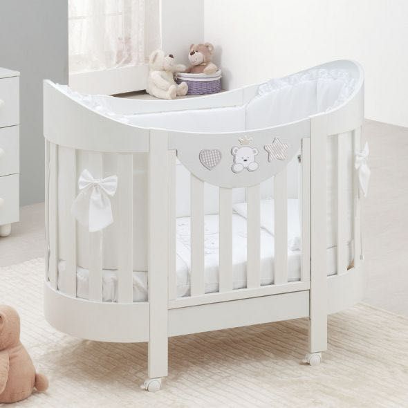 Сет Бебешка кошара Italbabyцвят бял, с матрак и спален комплект,нова