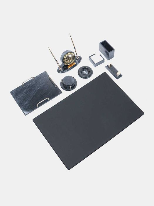 Офисный набор из натурального мрамора "Bestar", черный мрамор, EI - 2