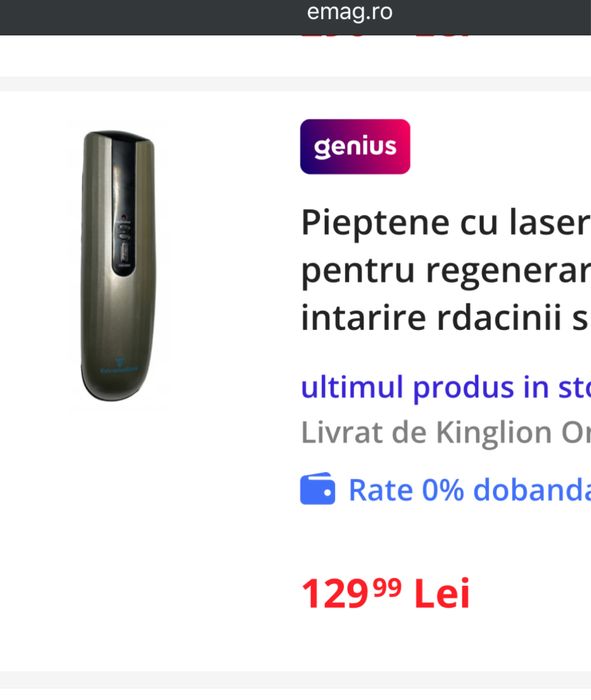 Pieptene cu laser