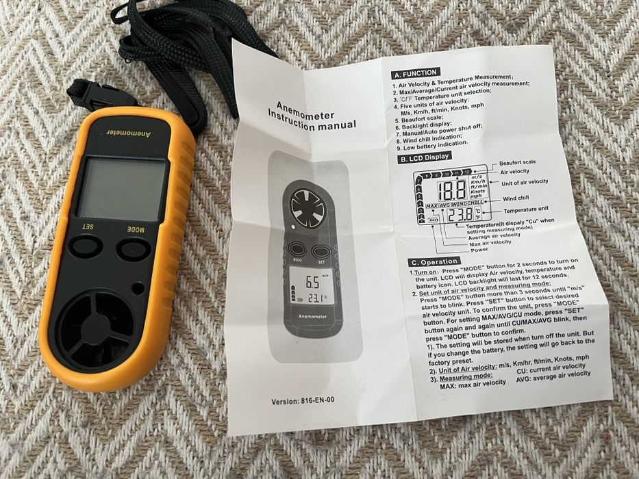 Anemometru , termometru, masurarea vitezei vantului in parasutism,etc