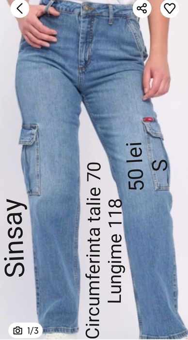 Sinsay pantaloni Jeans damă S