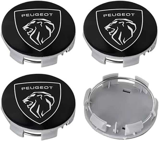 4 броя капачки за джанти Peugeot 60мм – Черни