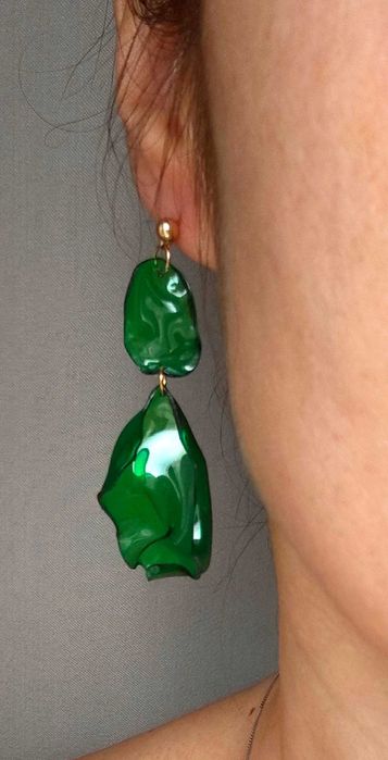 Ръчно изработени еко обеци от рециклирана пластмаса – Уникален дизайн