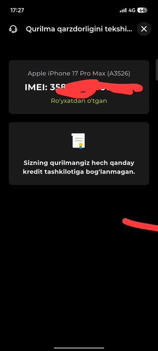Iphone 17pro max 256gb 0sikil sim