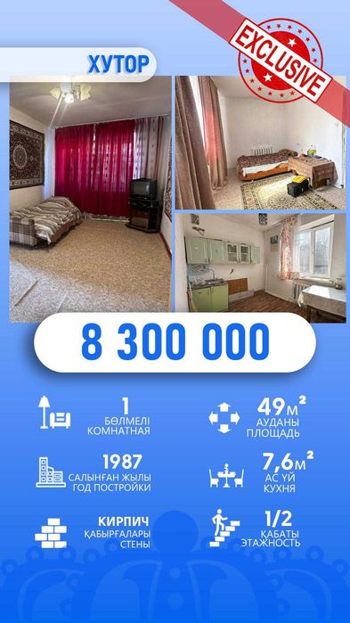 Продажа 2х ком Айтыкова Мейрамбек