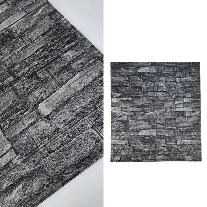 3D Тапети, Самозалепващи Пана Тапет 3D Тухли Релефни за стена