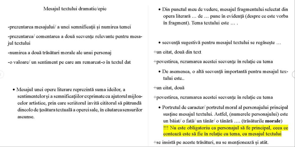 Meditații  Limba și Literatura Română (GIMNAZIU)