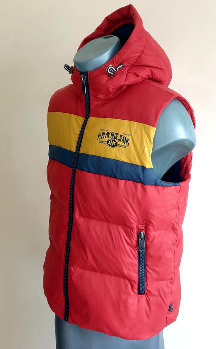 Replay Milano Hooded Down Vest Mens  S / M ОРИГИНАЛ Мъжки Пухен Елек!