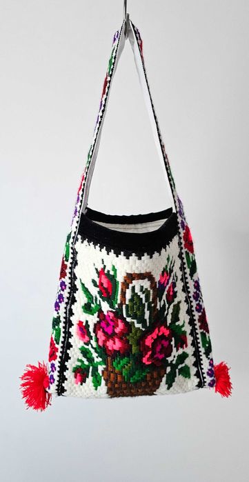 Traistă tradițională realizată manual, hand made