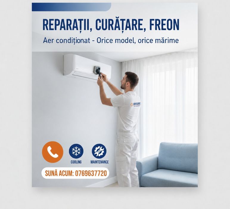 Revizie aer condiționat curățare încărcare freon