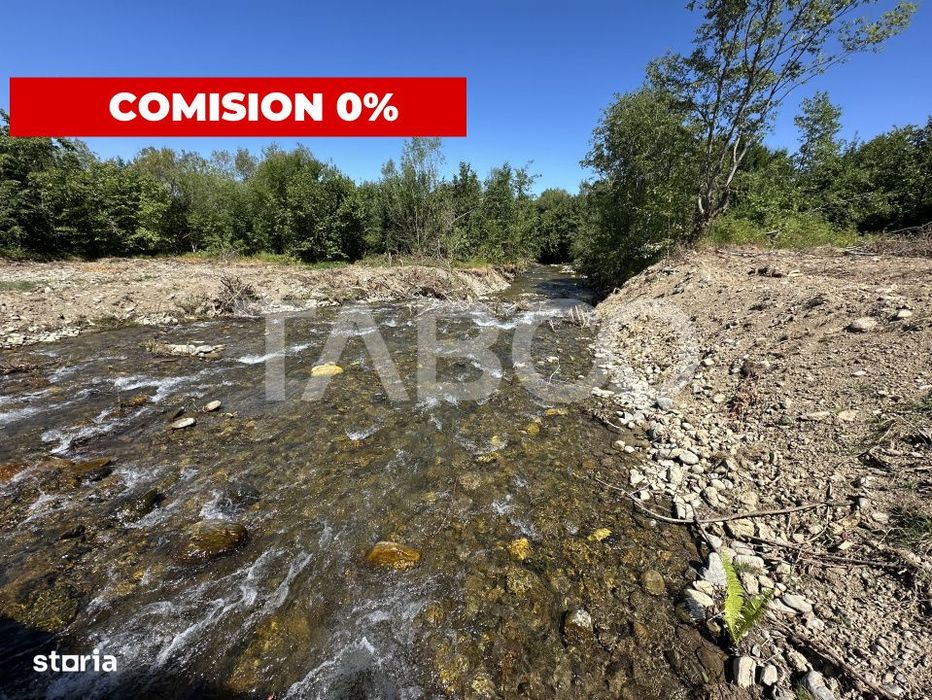 Teren extravilan cu utilitati 1800 mp langa Rau pe Valea Sebesului