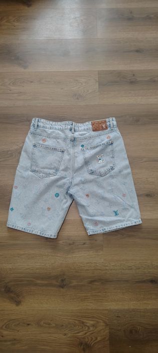 Blug denim scurti lv louis vuitton albastru deschis monogram.