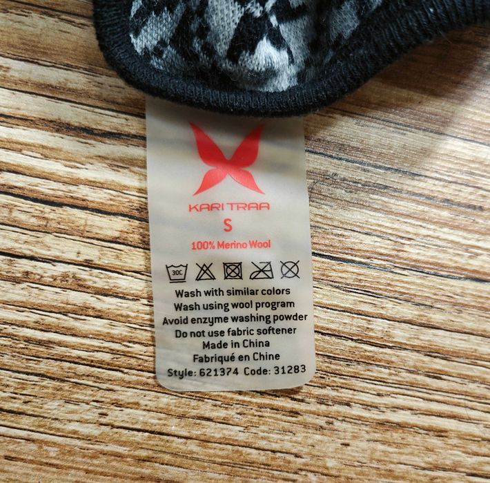 Kari Traa 100% Мерино вълна дамска фланелка размер S