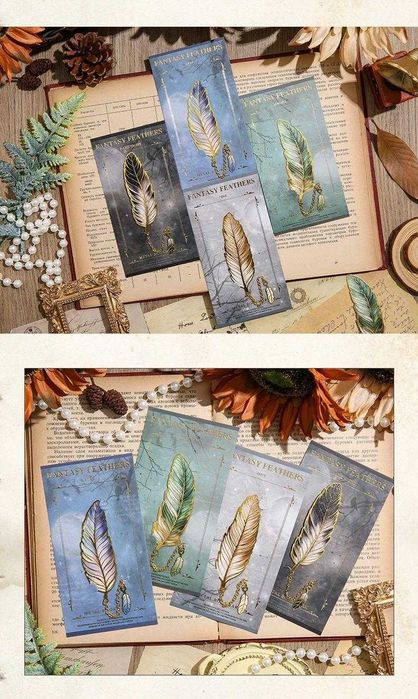 Semn de carte metalic premium cu pandantiv – Set 4 culori elegante