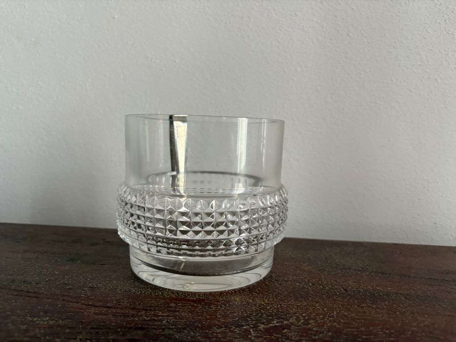 recipient bar frapieră Art Deco Peill & Putzler din cristal cu clește
