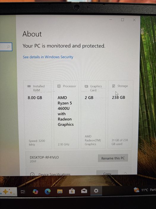 Vand laptop lenovo thinkbook 14 g2 ryzen 5 4600u ram 8gb ssd 256 full hd