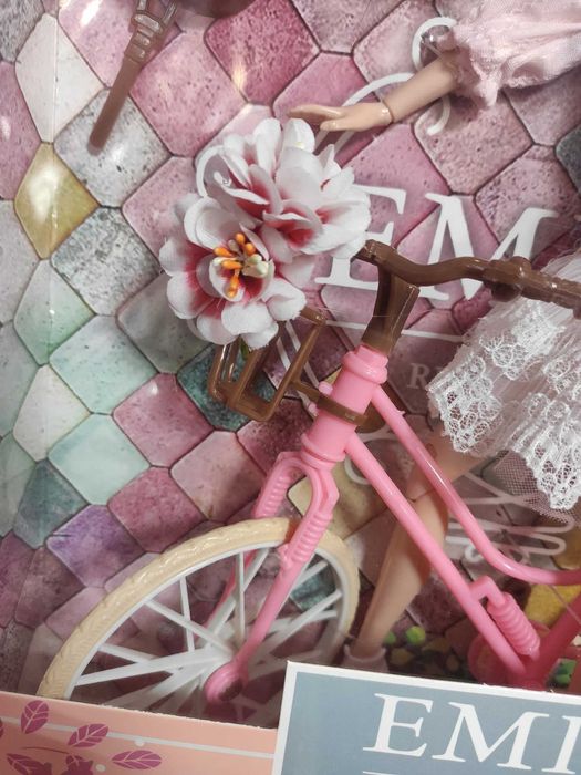 Кукла Эмили с велосипедом на прогулке, 28 см Emily подарок для девочек