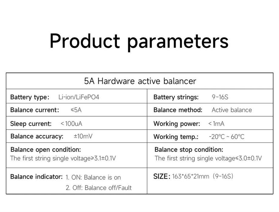 Egalizator Activ DALY 16S 5A Balancer pentru acumulatori LiFePO4  Li-ion