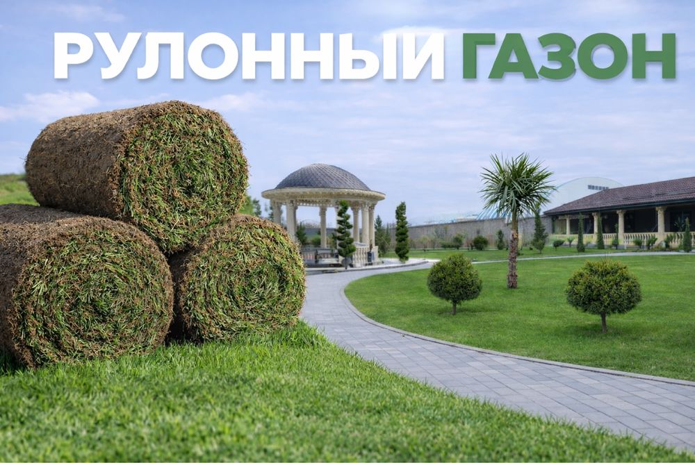 Рулонный газон, автополив,