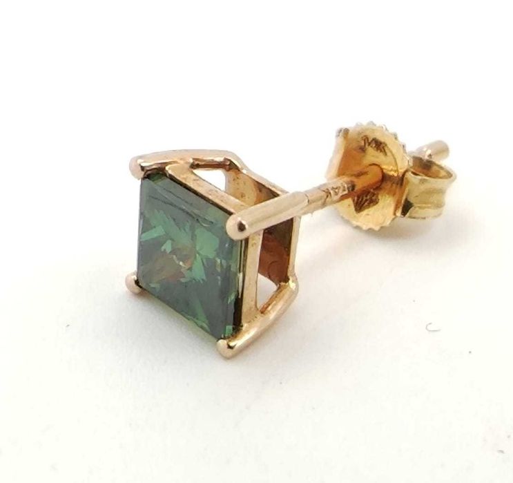 Cercel aur roz 14k cu diamant natural 0,7ct