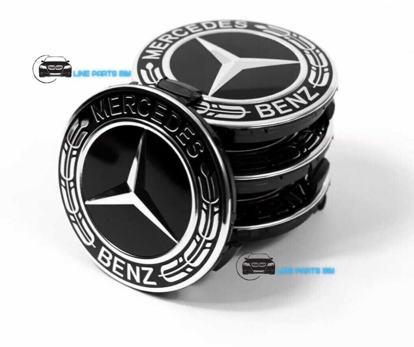 Set 4 Embleme Jante Mercedes Benz 75mm Diferite Culori,Capace Roti AMG