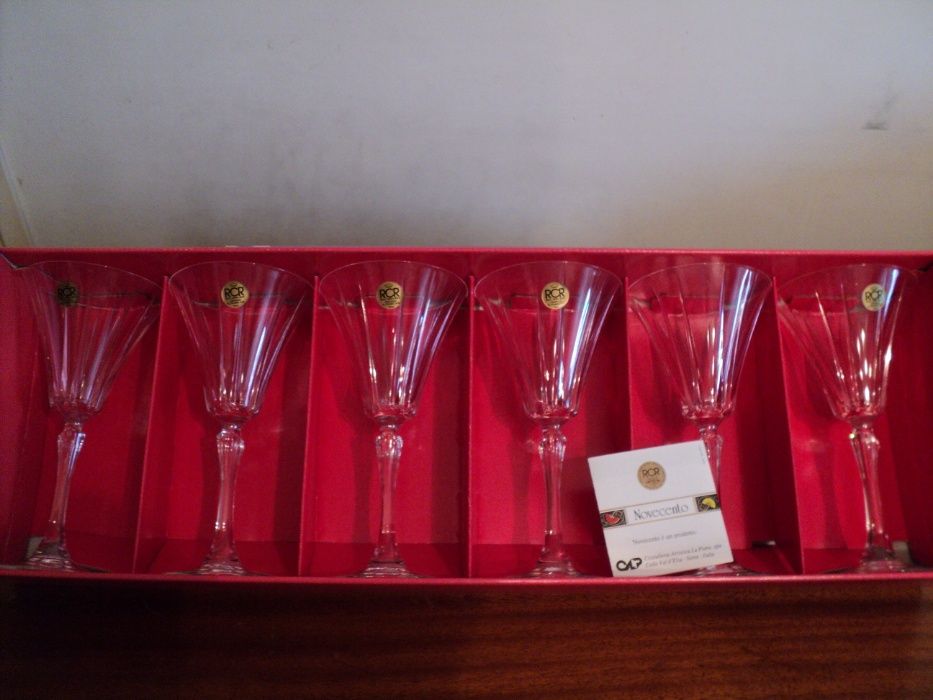 SUPERBE!!! Pahare Royal Crystal Rock NOVECENTO Italia, lucrate manual