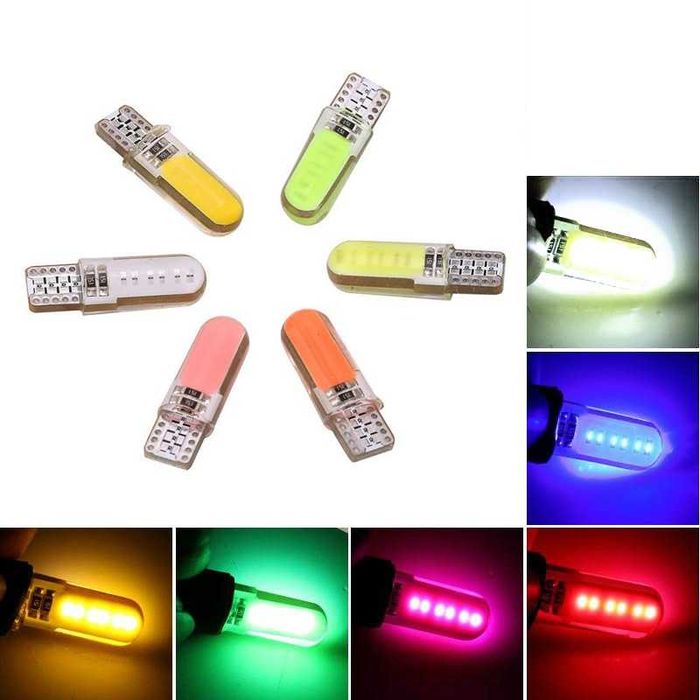 LED Лед Диодни Крушки За Табло, Габарит, Т10 W5W, 1X LED, 12V, 5 Цвята