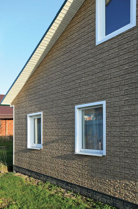 Сайдинг под камень, Кварцит, Сланец. Водосток, софиты, осб